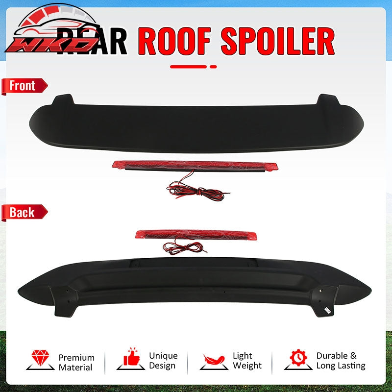 Fits 06-08 Honda Fit Matte Black ABS Rear Roof Spoiler Lip Wing with LED Light