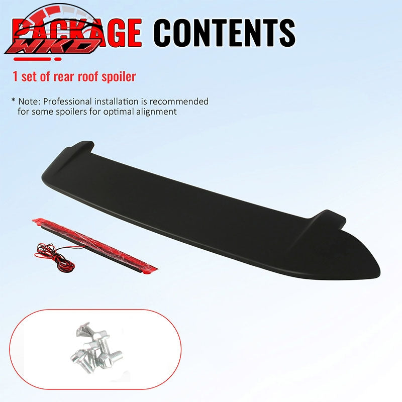 Fits 06-08 Honda Fit Matte Black ABS Rear Roof Spoiler Lip Wing with LED Light
