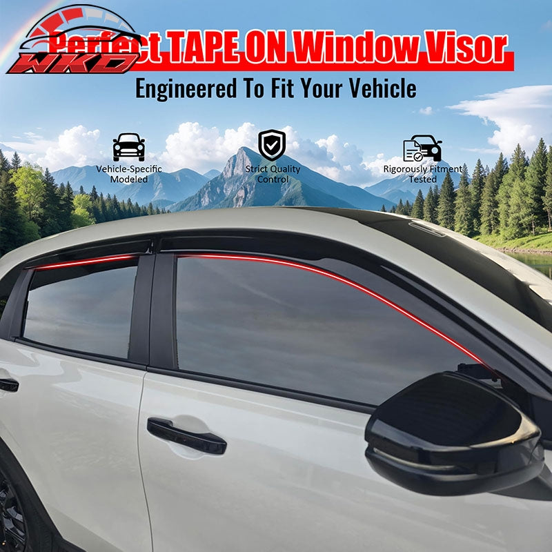 Fits 23-26 Honda HR-V Window Visors Smoke Acrylic Side Door Rain Shade 4PCS Set