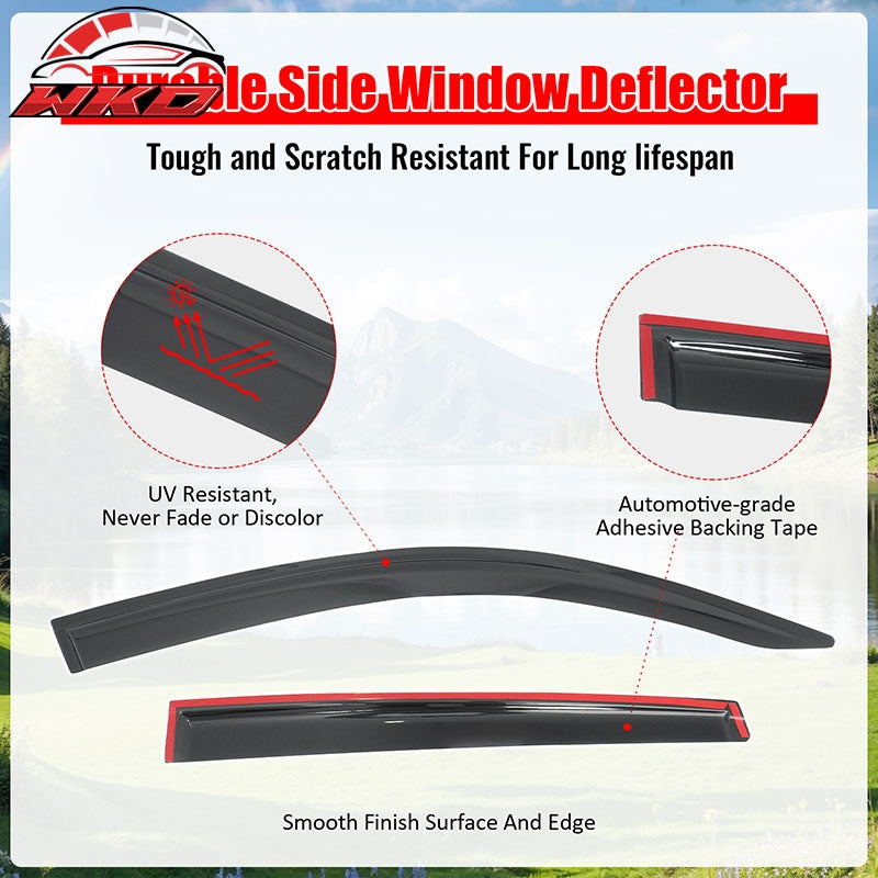Fits 23-26 Honda HR-V Window Visors Smoke Acrylic Side Door Rain Shade 4PCS Set