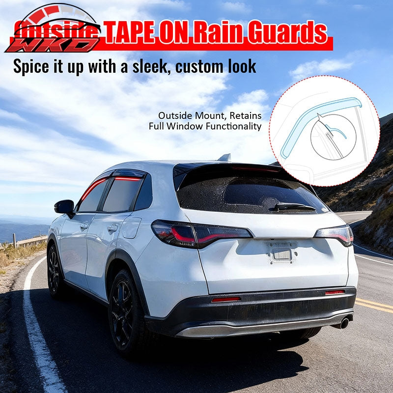 Fits 23-26 Honda HR-V Window Visors Smoke Acrylic Side Door Rain Shade 4PCS Set