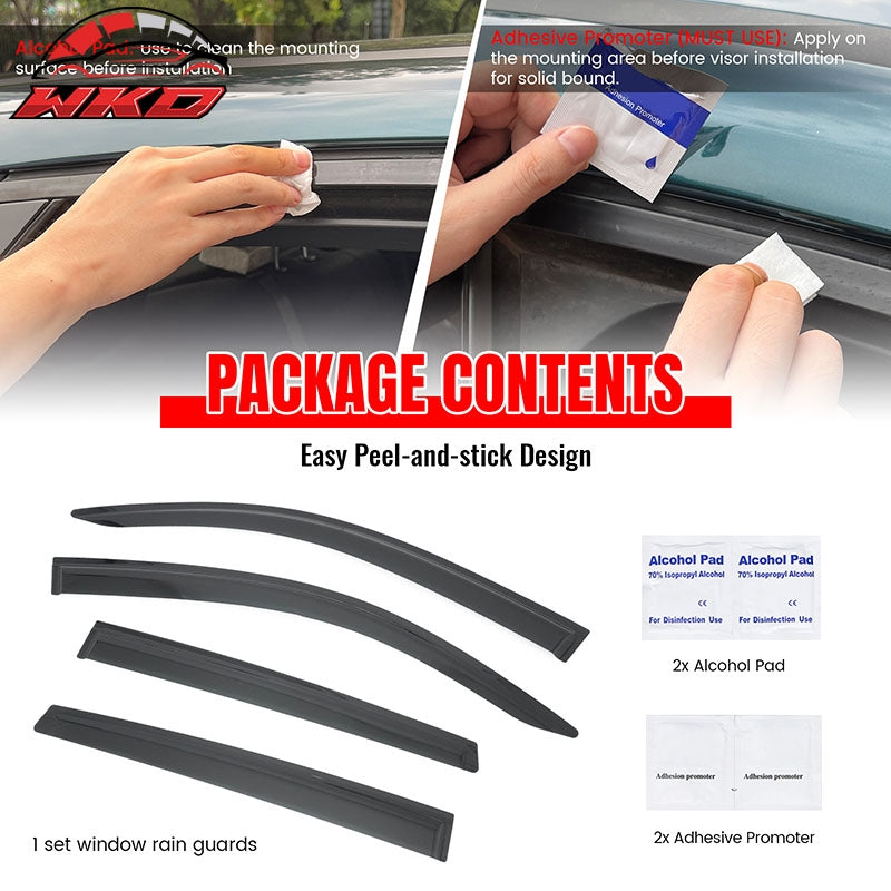 Fits 23-26 Honda HR-V Window Visors Smoke Acrylic Side Door Rain Shade 4PCS Set