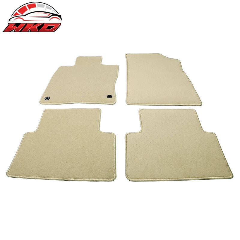 Fits 19-22 Honda Insight 4PCS Car Front Rear Floor Mats Liner Carpet Nylon Beige