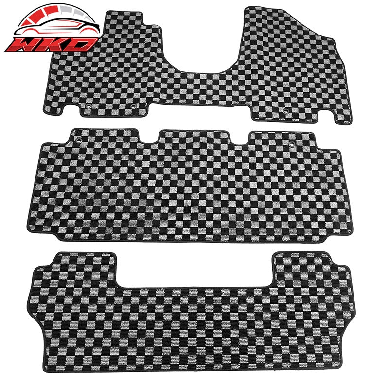Wholesale 11-17 Honda Odyssey Floor Mats Non-Slip Carpets Checkered Black Gray Plaid
