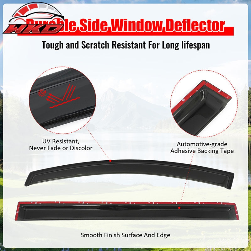 Fits 18-26 Honda Odyssey Window Visors Smoke Acrylic Rain Sun Vent Guard 4PCS