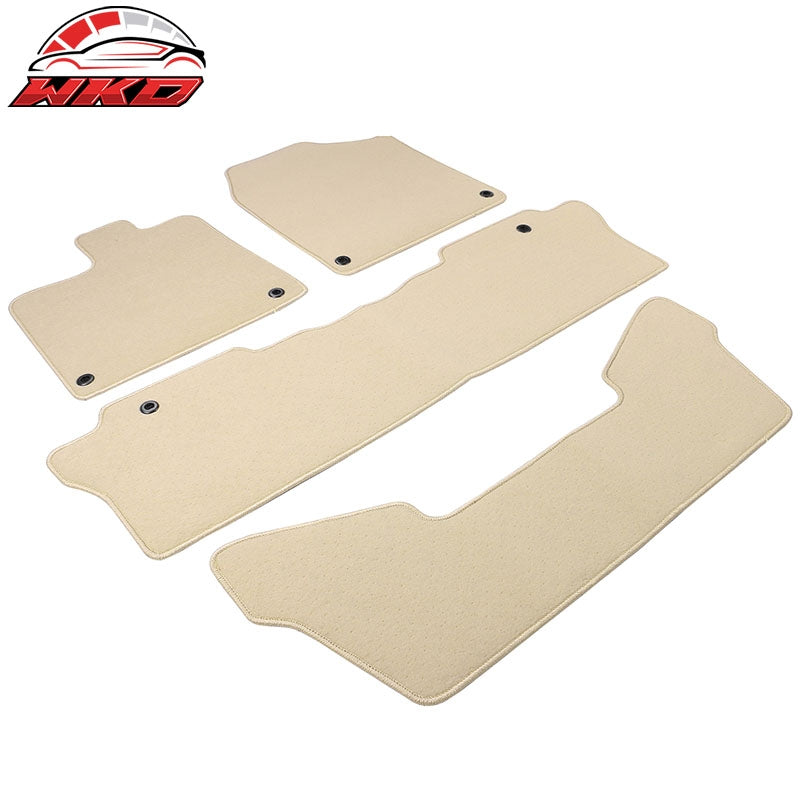 Fits 16-22 Honda Pilot Car Auto Front Rear Floor Mats Liner Carpets Nylon Beige