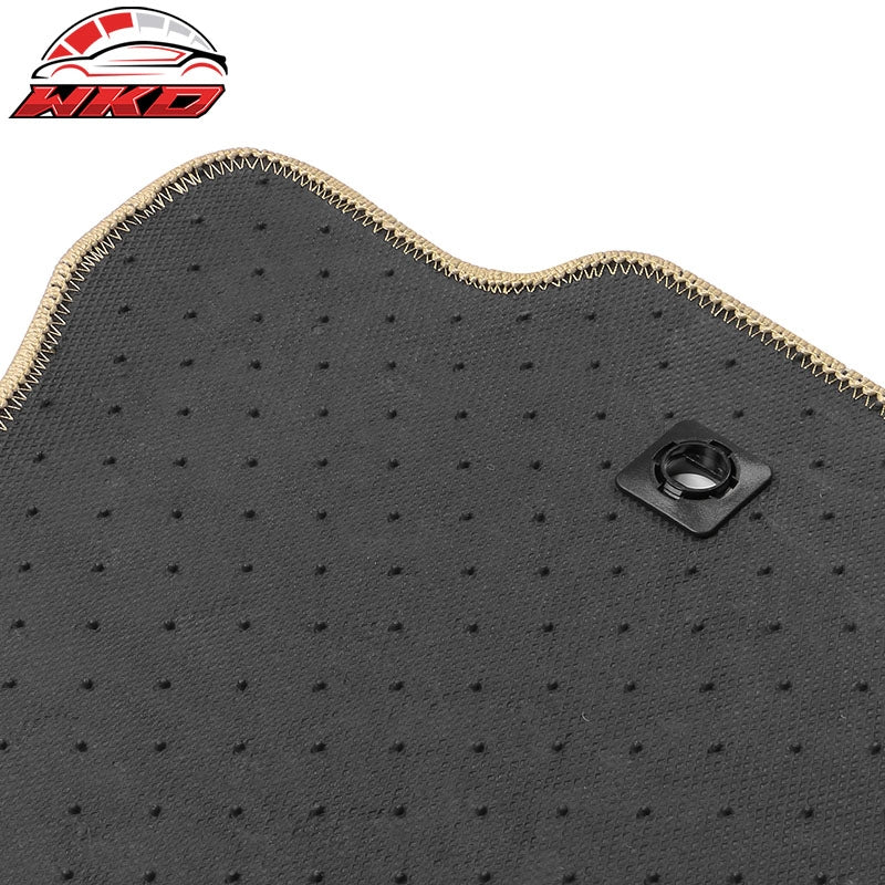 Fits 16-22 Honda Pilot Car Auto Front Rear Floor Mats Liner Carpets Nylon Beige