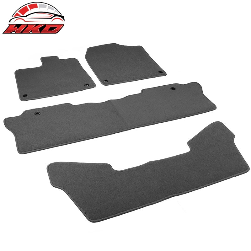 Fits 16-22 Honda Pilot Nylon Car Auto Floor Mats Liner Gray Front Rear Carpets