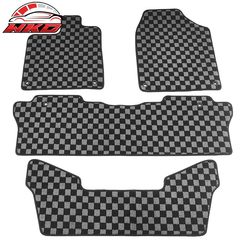 Wholesale 16-22 Honda Pilot Floor Mats Non-Slip Carpets Checkered Black Gray Plaid