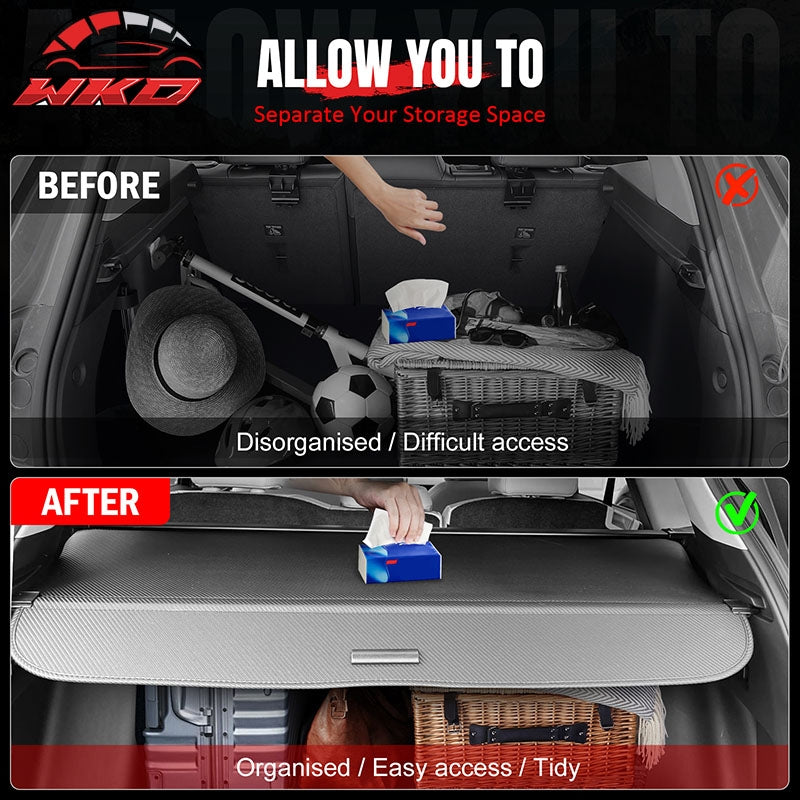Fits 24-26 Honda Prologue & Chevrolet Blazer EV Cargo Cover Carbon Fiber Texture