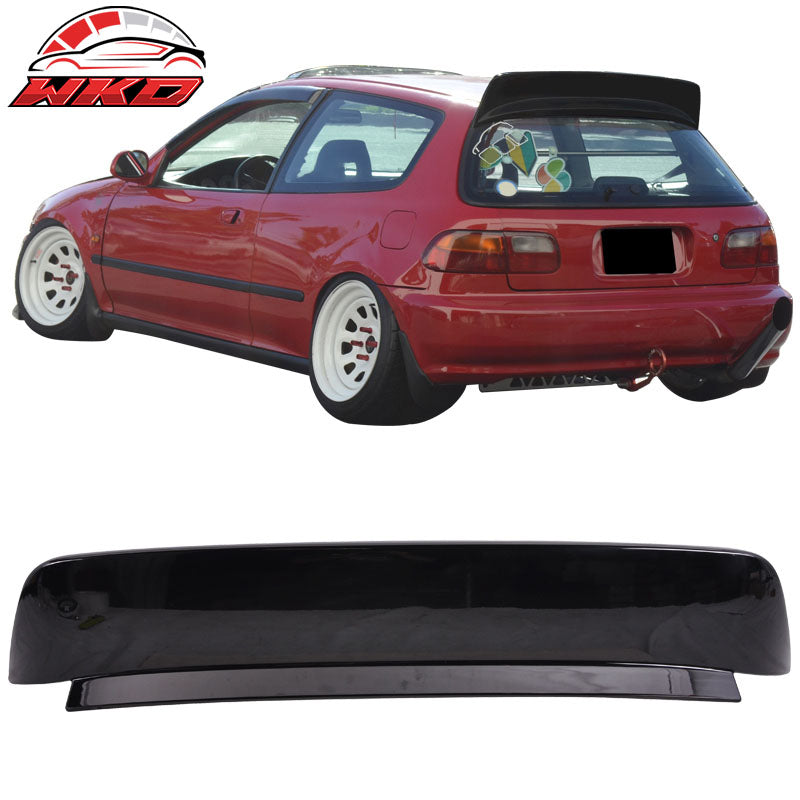 Fits 92-95 Honda Civic Hatchback BYS Style Rear Roof Spoiler Wing Gloss Black