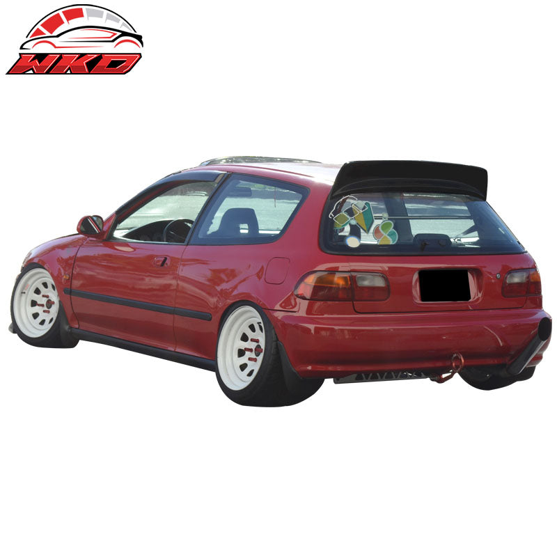 Fits 92-95 Honda Civic Hatchback BYS Style Rear Roof Spoiler Wing Gloss Black