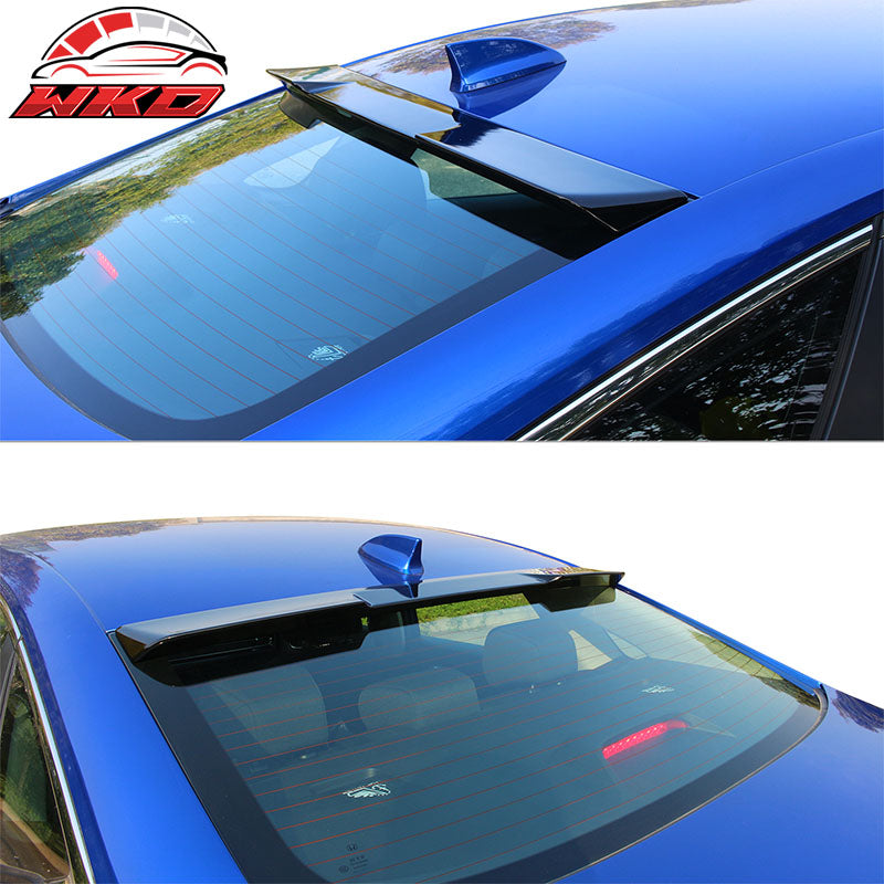 Fits 22-26 Honda Civic Sedan 4Dr IKON Style Gloss Black Rear Roof Spoiler Wing