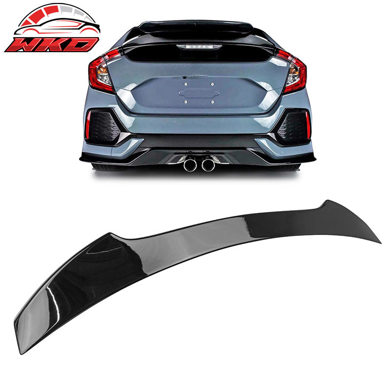 Fits 17-21 Honda Civic 10th Gen Hatchback V Style Gloss Black Rear Trunk Spoiler