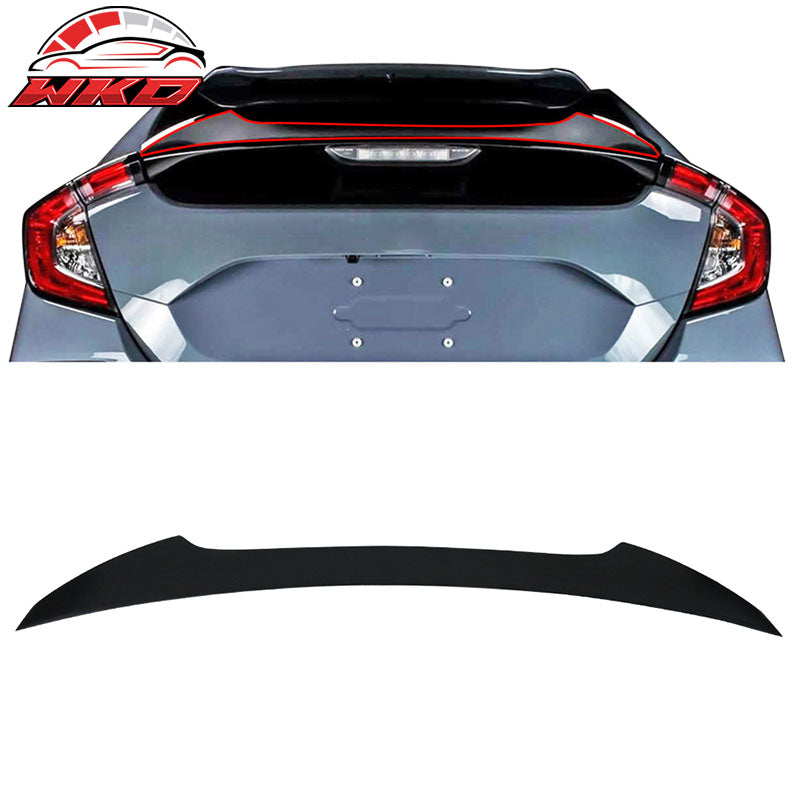 Fits 17-21 Honda Civic 10th Hatchback V Style Rear Trunk Spoiler Wing Unpainted