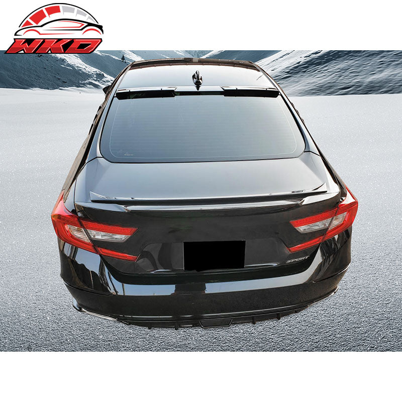 Fits 18-22 Honda Accord Ikon Style Rear Window Roof Spoiler Wing Gloss Black ABS