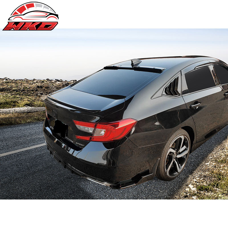 Fits 18-22 Honda Accord Ikon Style Rear Window Roof Spoiler Wing Gloss Black ABS