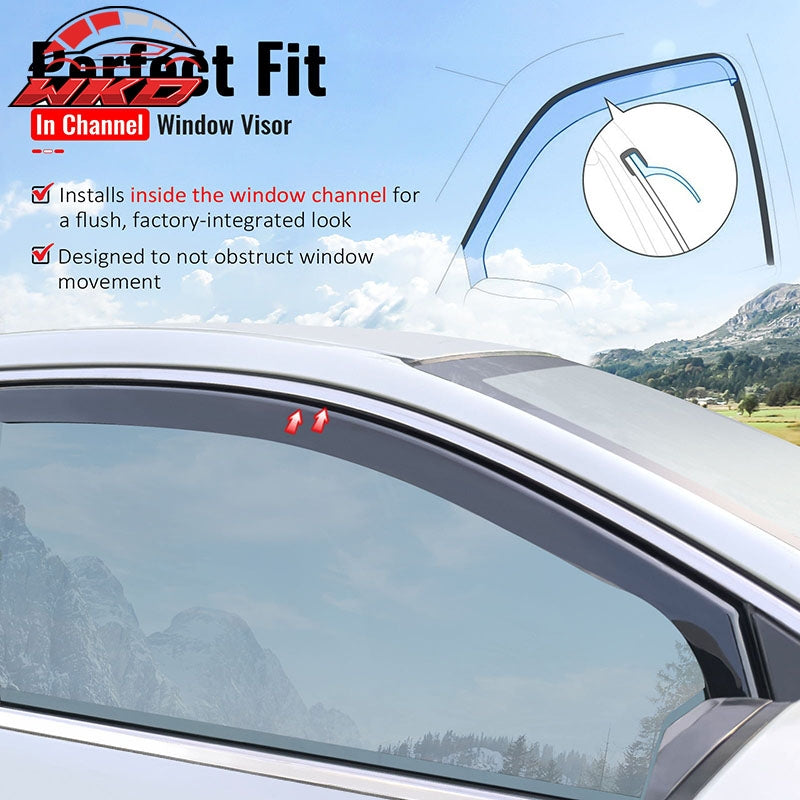 Fits 17-26 Honda Ridgeline In-Channel Window Visors Vent Rain Guards Deflectors