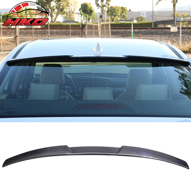 Fits 16-21 Honda Civic X 10th Gen Sedan IKON Style Carbon Fiber CF Roof Spoiler
