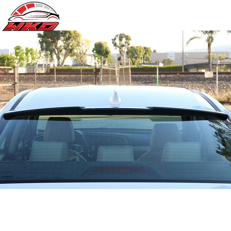 Fits 16-21 Honda Civic X 10th Gen Sedan IKON Style Carbon Fiber CF Roof Spoiler