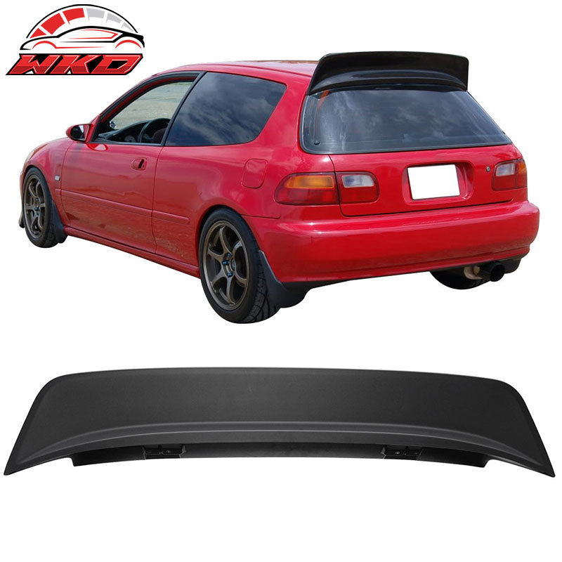 Fits 92-95 Honda Civic Hatchback BYS Style Rear Roof Spoiler Wing ABS Unpainted
