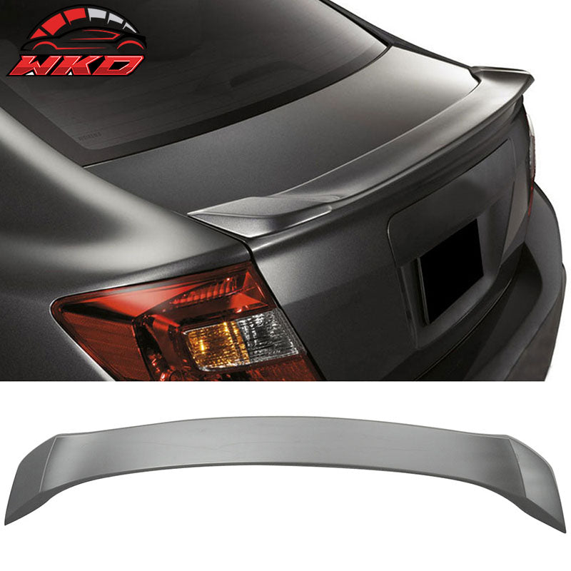 Fits 12-15 Honda Civic 9th Gen Sedan OE Factory Unpainted ABS Trunk Spoiler