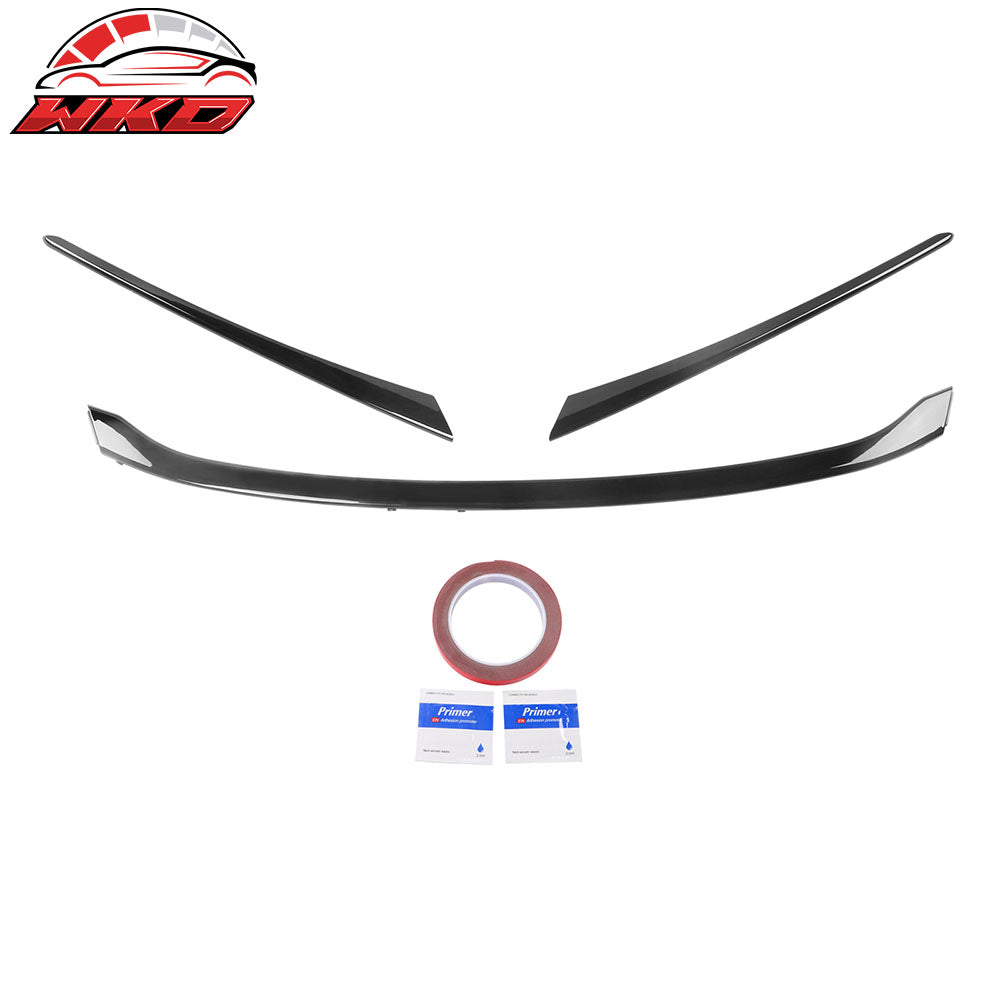 Fits 22-26 Honda Civic MD Style 3PCS Hood Bonnet Grille Trim Kit ABS Gloss Black