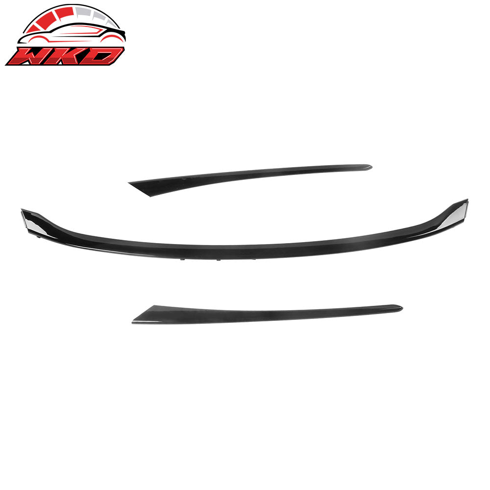 Fits 22-26 Honda Civic MD Style 3PCS Hood Bonnet Grille Trim Kit ABS Gloss Black