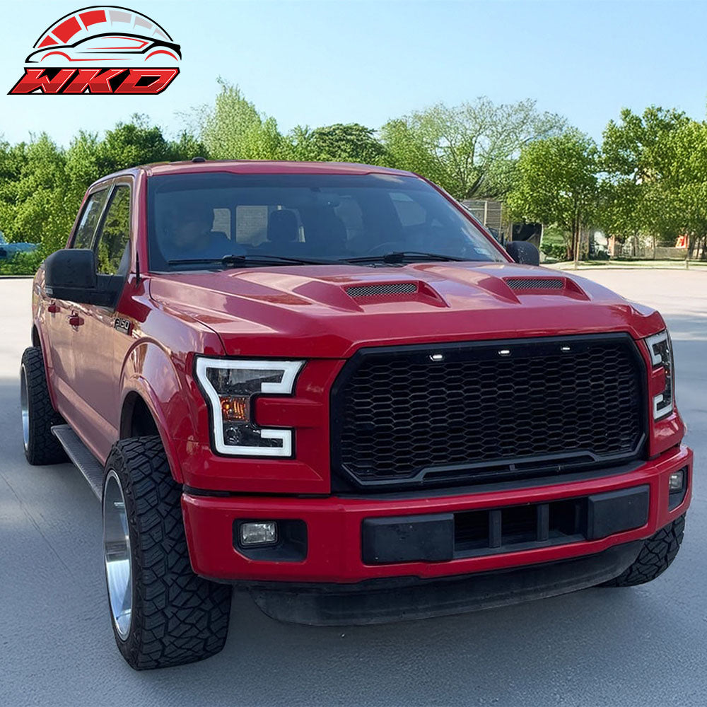 Fits 15-20 Ford F-150 Hood Cover Raptor Style Front Engine Bonnet Scoop Panel