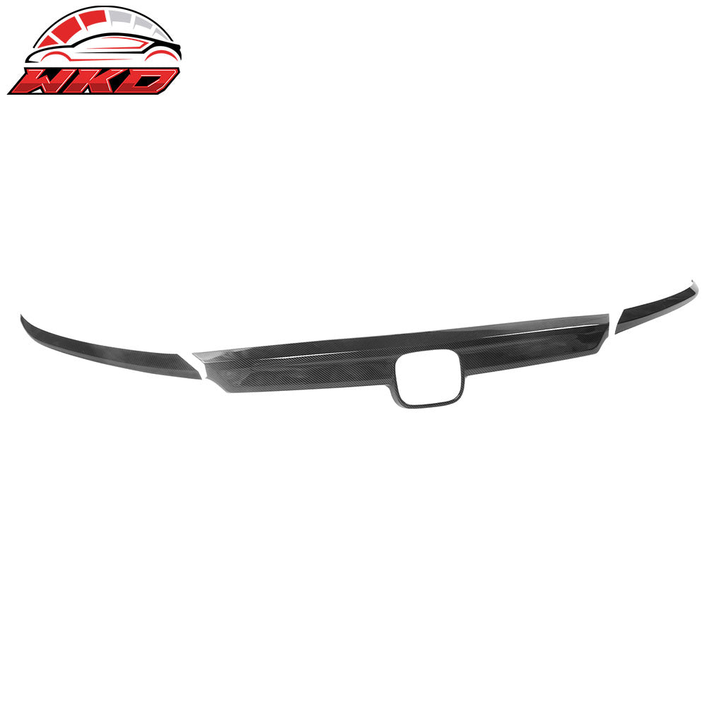Fits 21-22 Honda Accord OE ABS Hood Bonnet Grille Trim Carbon Fiber Print 3PCS