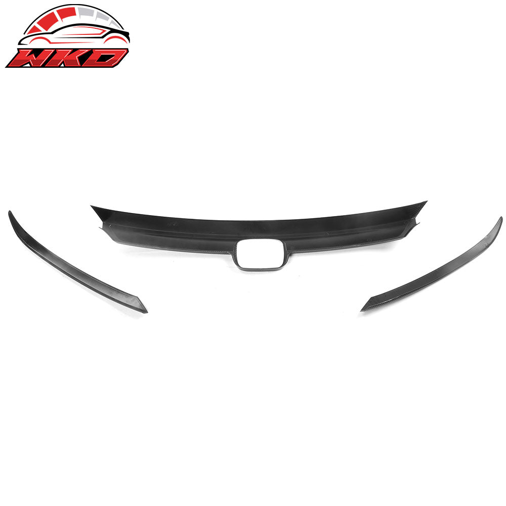 Fits 21-22 Honda Accord OE ABS Hood Bonnet Grille Trim Carbon Fiber Print 3PCS