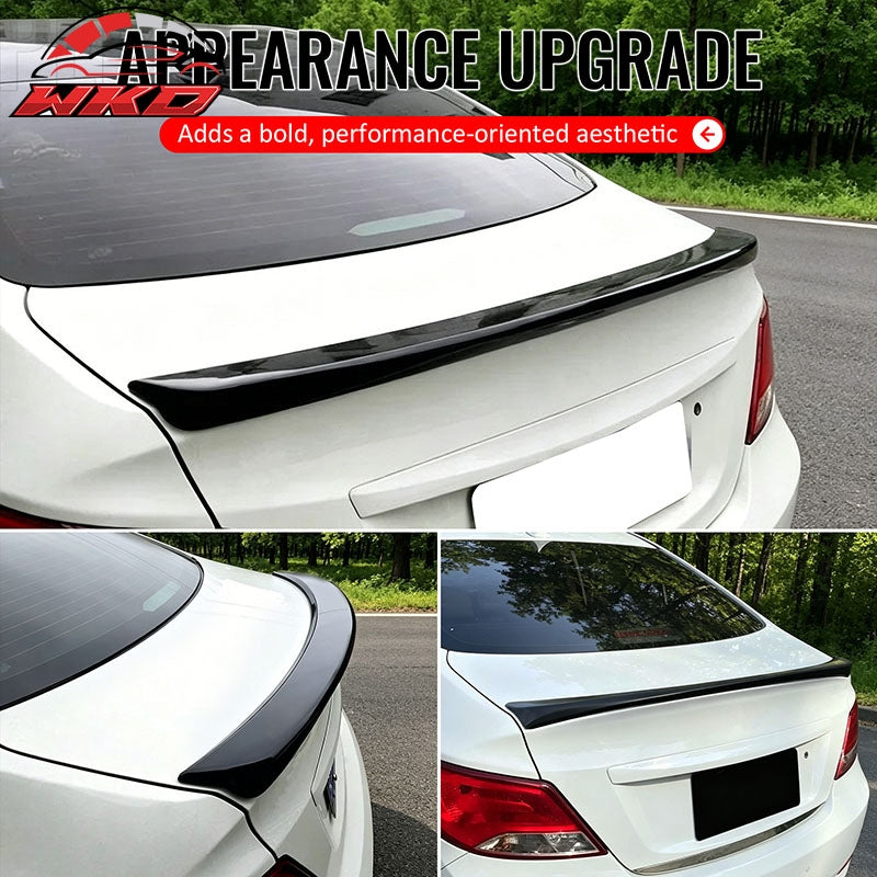 Wholesale 2012-2017 Hyundai Accent Sedan 4DR Rear Trunk Spoiler Wing Gloss Black ABS - Wikond Auto