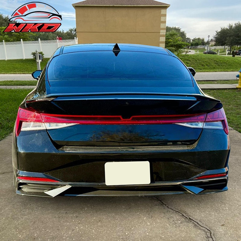 Fits 21-26 Hyundai Elantra 4-Door Sedan Rear Trunk Spoiler Wing ABS Gloss Black