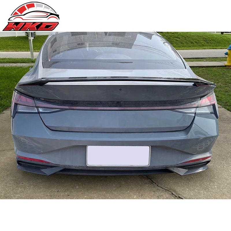 Fits 21-26 Hyundai Elantra 4DR Sedan Matte Black ABS Rear Trunk Spoiler Wing