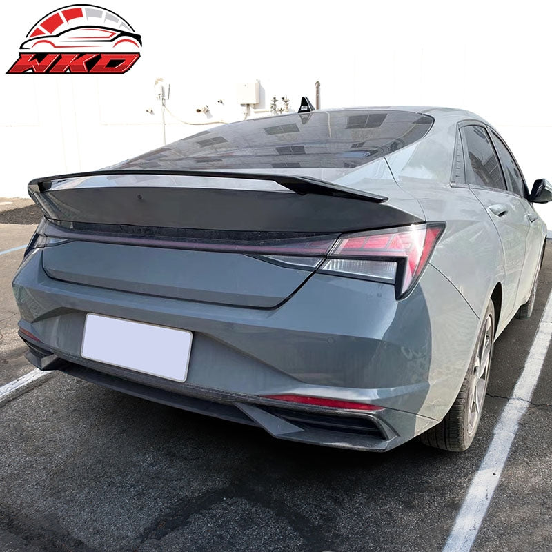 Fits 21-26 Hyundai Elantra 4DR Sedan Matte Black ABS Rear Trunk Spoiler Wing