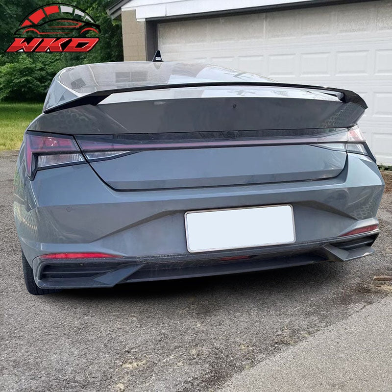 Fits 21-26 Hyundai Elantra 4DR Sedan Matte Black ABS Rear Trunk Spoiler Wing