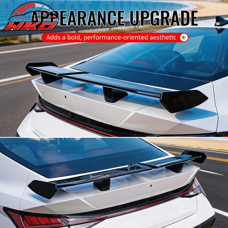 Fits 21-26 Hyundai Elantra 54" PRO Style Rear Trunk Spoiler Wing Gloss Black ABS