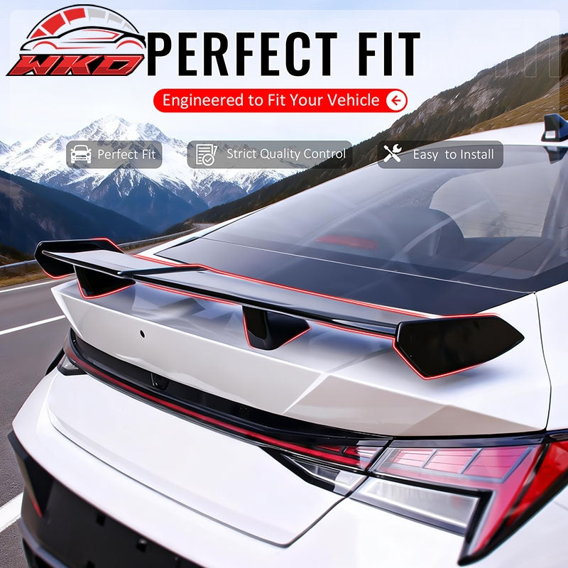 Wholesale 21-26 Hyundai Elantra 54" PRO Style Rear Trunk Spoiler Wing Matte Black ABS - Wikond Auto