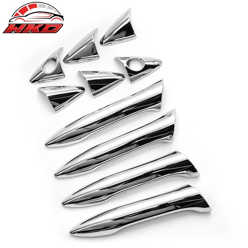 Fits 11-16 Hyundai Elantra Chrome ABS Door Handle Covers Cap w/ 1 or 2 Key Holes