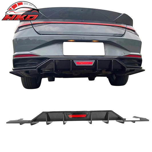 Wholesale 21-23 Hyundai Elantra IKON Style Gloss Black Rear Bumper Lip Diffuser - PP