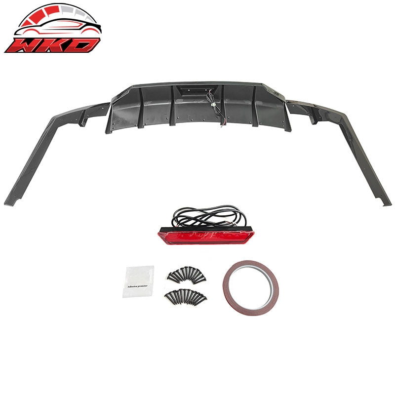 Fits 21-23 Hyundai Elantra IKON Style Gloss Black Rear Bumper Lip Diffuser - PP