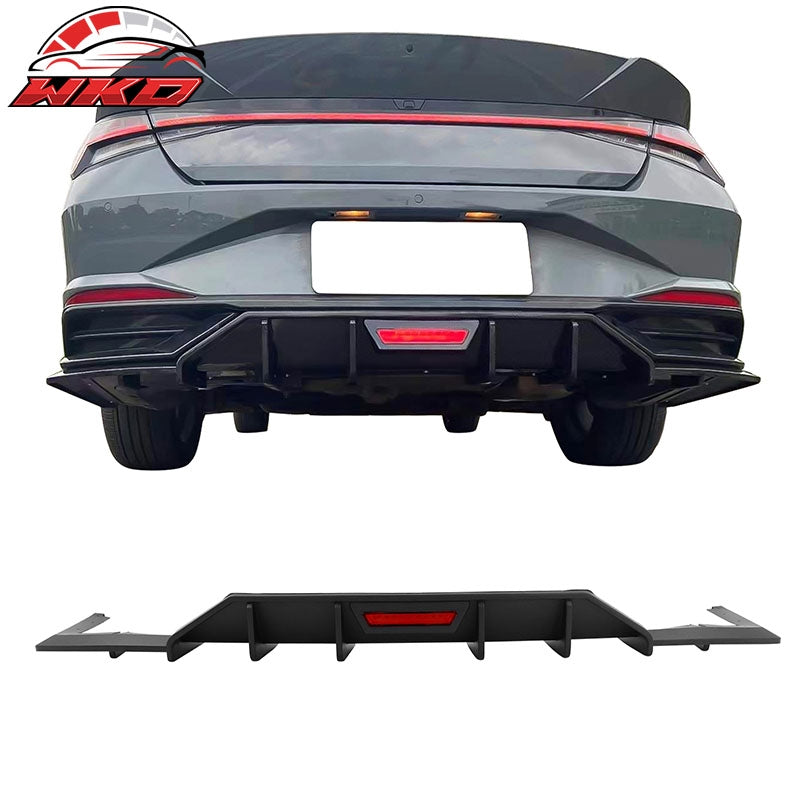 Wholesale 21-23 Hyundai Elantra IKON Style Rear Bumper Lip Diffuser Matte Black PP