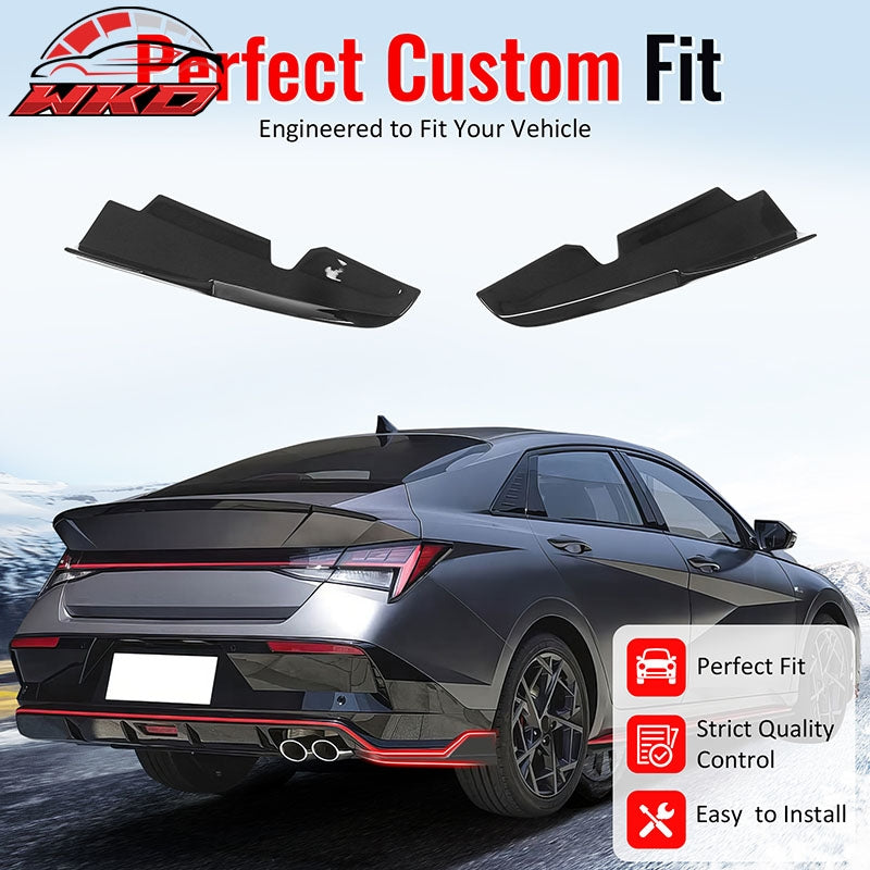 For 24-26 Hyundai Elantra N Line Gloss Black IKON Rear Bumper Side Corner Aprons