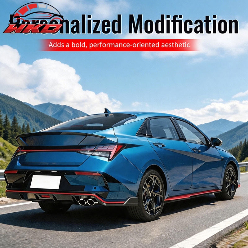 For 24-26 Hyundai Elantra N Line Gloss Black IKON Rear Bumper Side Corner Aprons
