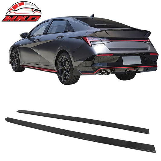 Wholesale 21-26 Hyundai Elantra N Line IKON Side Skirt Extension Lip ABS Gloss Black - Wikond Auto