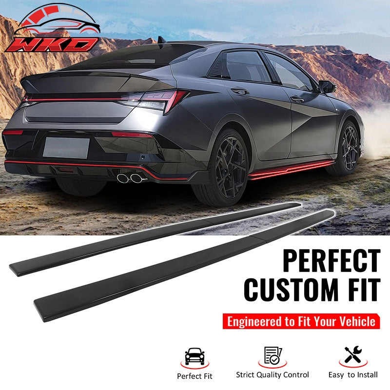 Fits 21-26 Hyundai Elantra N Line IKON Side Skirt Extension Lip ABS Gloss Black