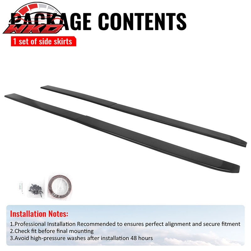 Fits 21-26 Hyundai Elantra N Line IKON Side Skirt Extension Lip ABS Gloss Black