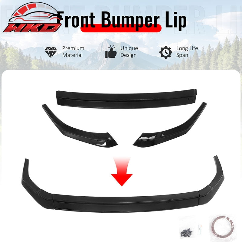 Fits 24-26 Hyundai Elantra N & N Line Front Bumper Lip Chin Spoiler Gloss Black