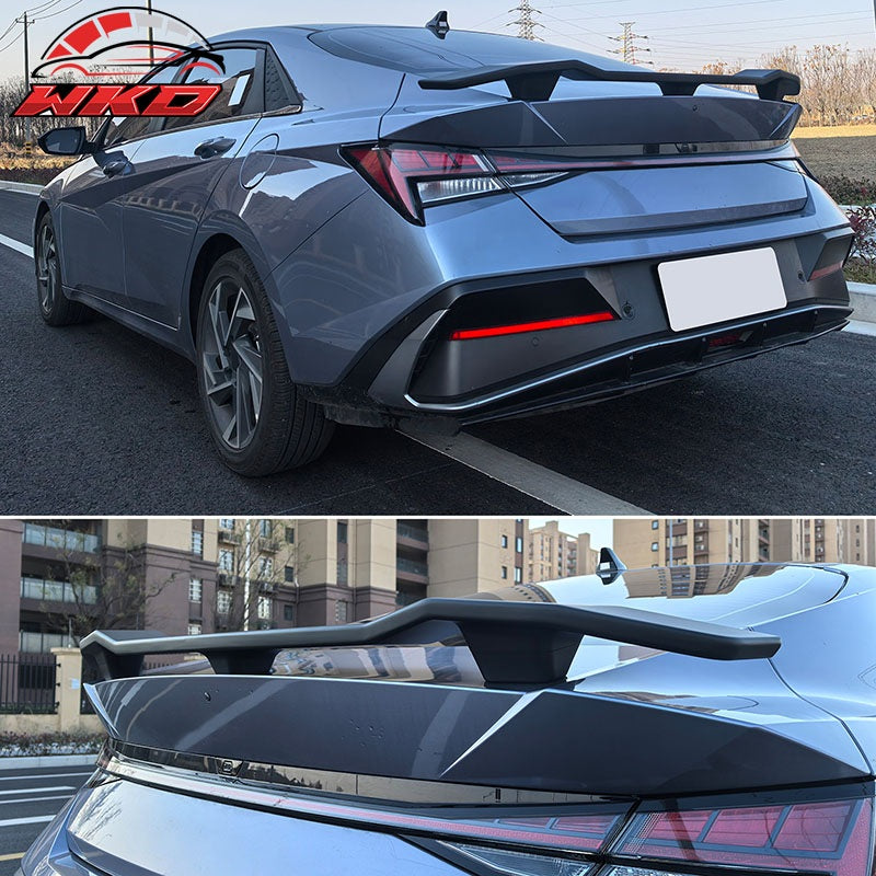 Fits 21-26 Hyundai Elantra N Style Rear Trunk Spoiler Wing Lid Matte Black ABS
