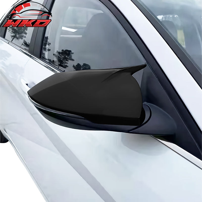 Fits 21-26 Hyundai Elantra 4DR Sedan Gloss Black ABS Rear View Side Mirror Cover